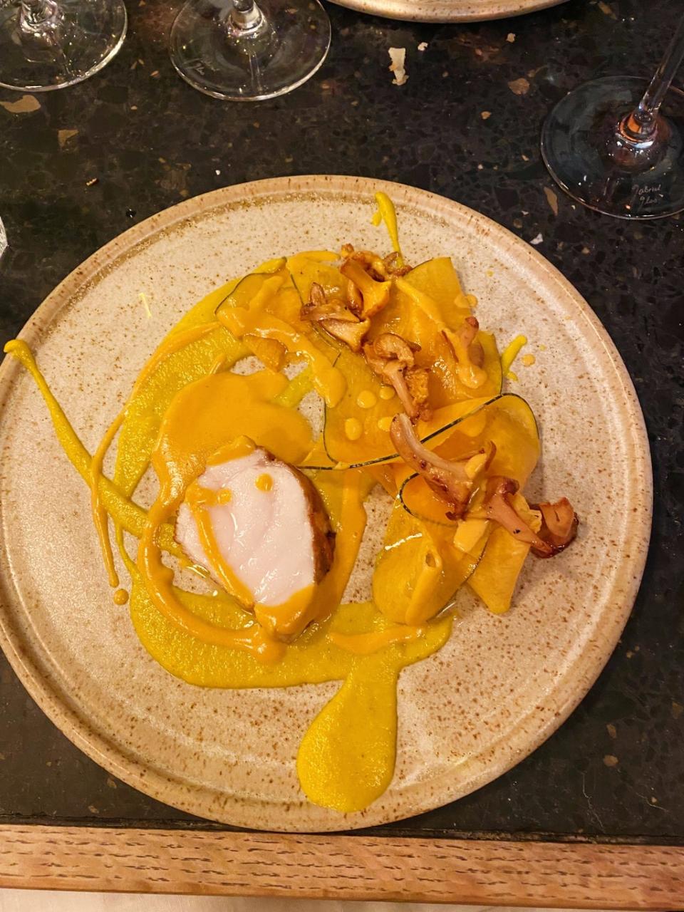 Monkfish was striking orange in colour and the exact personification of the autumn trees outside (Molly Codyre)