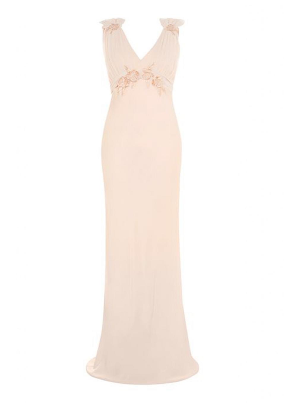 <p><a rel="nofollow noopener" href="http://www.topshop.com/en/tsuk/product/clothing-427/topshop-bride-6480280/embroidered-applique-maxi-bridal-dress-by-topshop-bride-6487358?bi=0&ps=20" target="_blank" data-ylk="slk:£395;elm:context_link;itc:0;sec:content-canvas" class="link ">£395</a> </p>