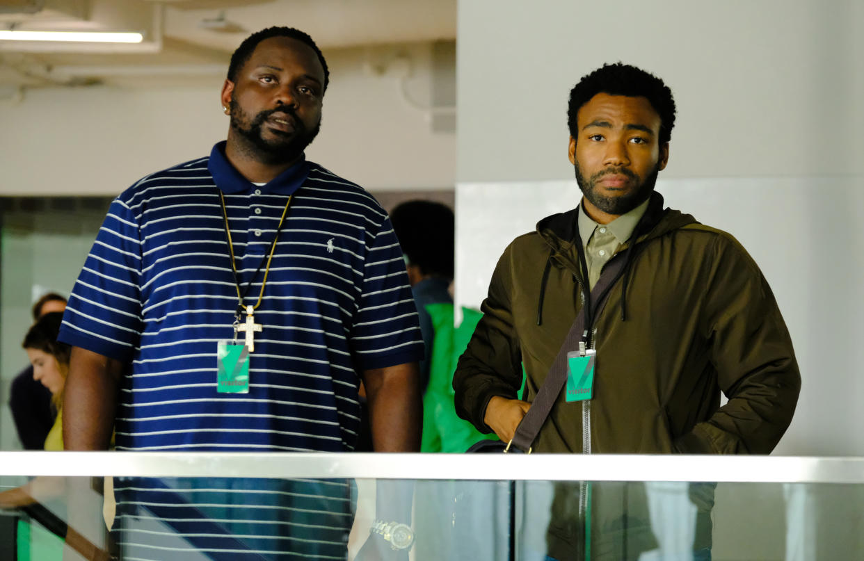 Brian Tyree Henry as Alfred Miles, Donald Glover as Earnest Marks in <em>Atlanta: Robbin’ Season.</em> (Photo: Guy D’Alema/FX)