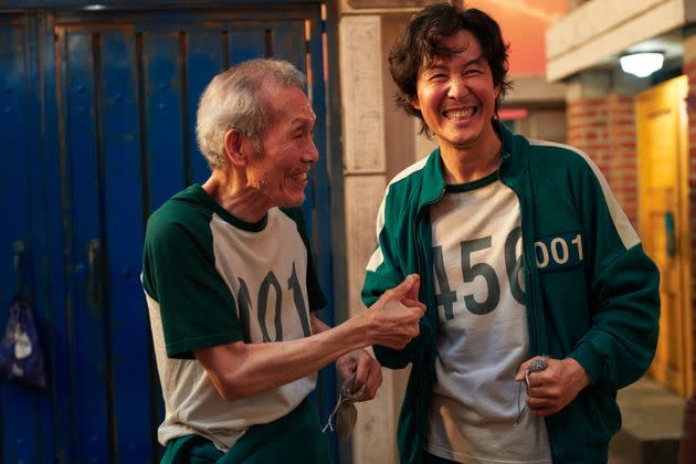 Oh Yeong-su and Lee Jung-Jae in “Squid Game.” (Photo: Netflix)