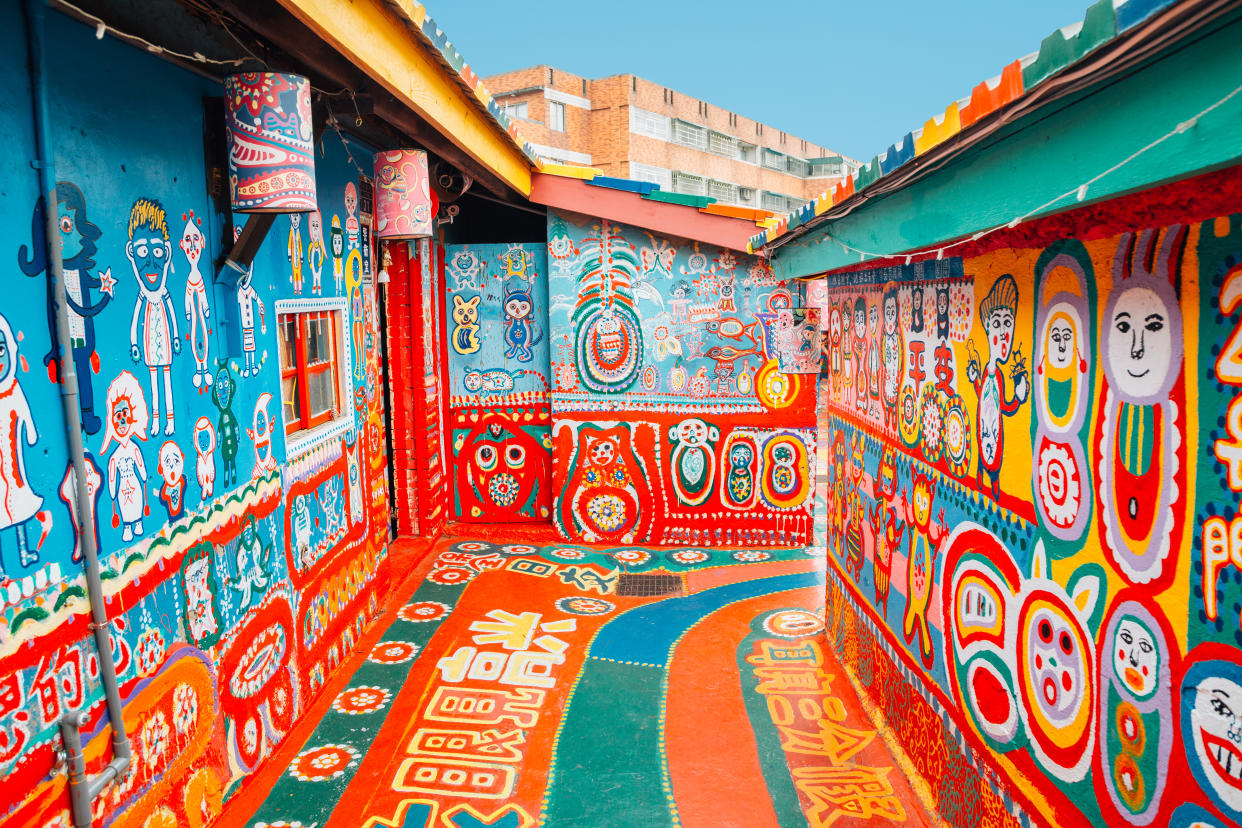 Rainbow Village in Taichung, Taiwan. (Photo: Getty)