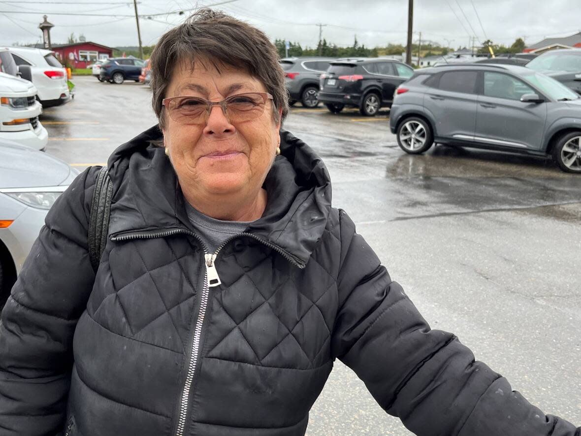 Islander Huguette Leblanc was out getting supplies earlier on Friday, like many people on the Magdalen Islands. Hurricane Fiona is expected to hit this evening. (Isabelle Larose/Radio-Canada - image credit)