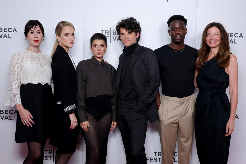 Meredith Glynn, Gemma Burgess, Emily Bader, Edward Bluemel, Jordan Peters and Jamie Babbit attend the "My Lady Jane" Premiere