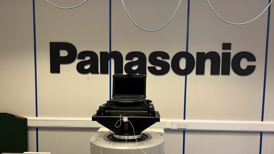 A photo of the Panasonic Toughbook 40 in a testing chamber at Panasonic's Cardiff facility