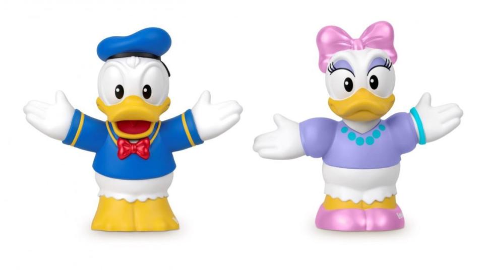 The Donald Duck and Daisy Duck figures are sold as part of the Fisher-Price Little People Mickey and Friends figure pack. Picture: Supplied