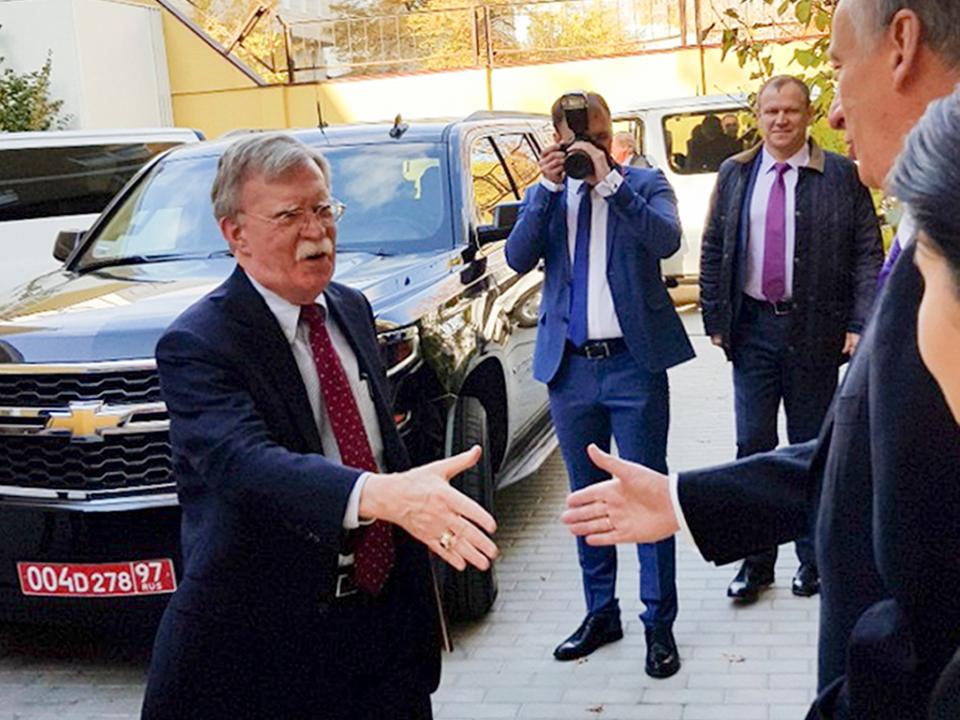 John Bolton visits Moscow amid fears of new US-Russia arms race