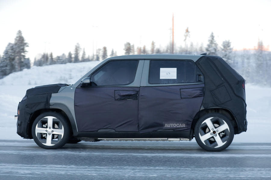 Hyundai Casper camouflaged driving side