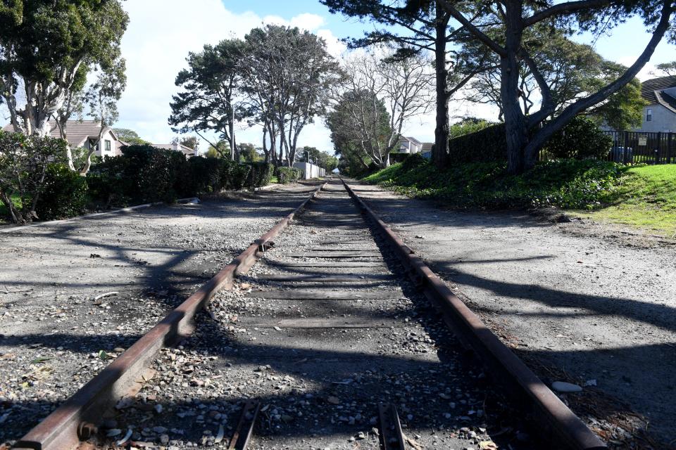 A stretch of railroad tracks in Port Hueneme near Ventura Road and Shoreview Drive, seen Wednesday, served as the location for a scene in "Back To The Future Part III."