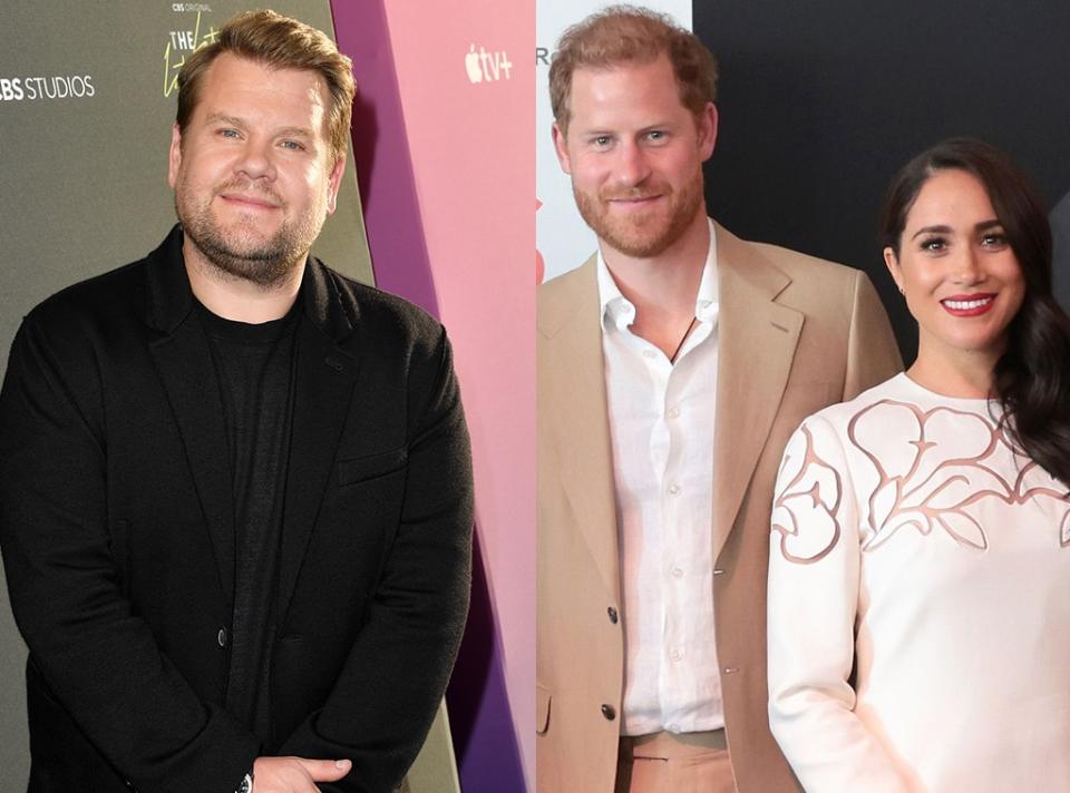 James Corden, Prince Harry, Meghan Markle