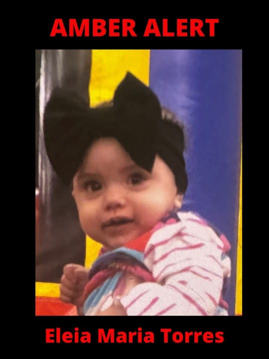 New Mexico State Police issued an Amber Alert for 10-month-old Eleia Maria Torres, seen here, on Friday, May 3, 2024. (Via New Mexico State Police)