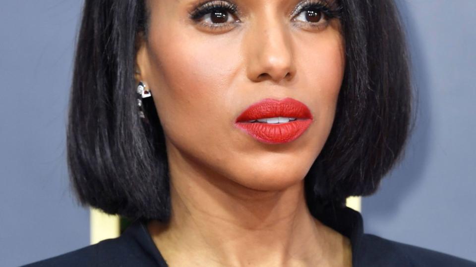 Kerry Washington sleek one length bob hairstyle