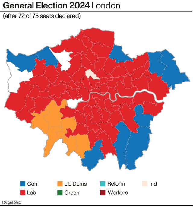 Graphic of London seats