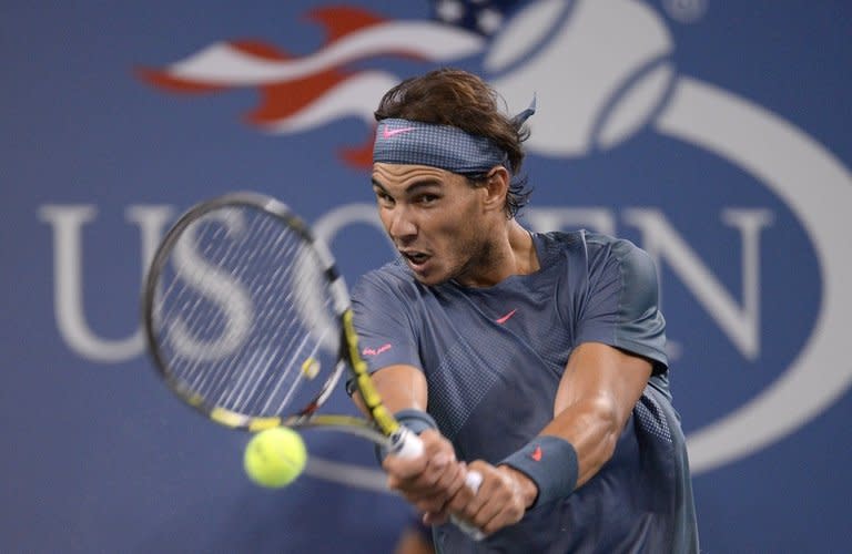 Rafael Nadal during his US Open match against Tommy Robredo in New York on September 4, 2013. Nadal, the 12-time Grand Slam title winner and the 2010 New York champion, faces Richard Gasquet, the French eighth seed on Saturday