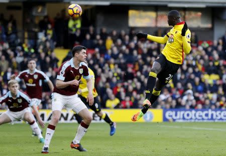 Britain Football Soccer - Watford v Burnley - Premier League - Vicarage Road - 4/2/17 Watford's M'Baye Niang scores their second goal Reuters / Darren Staples Livepic