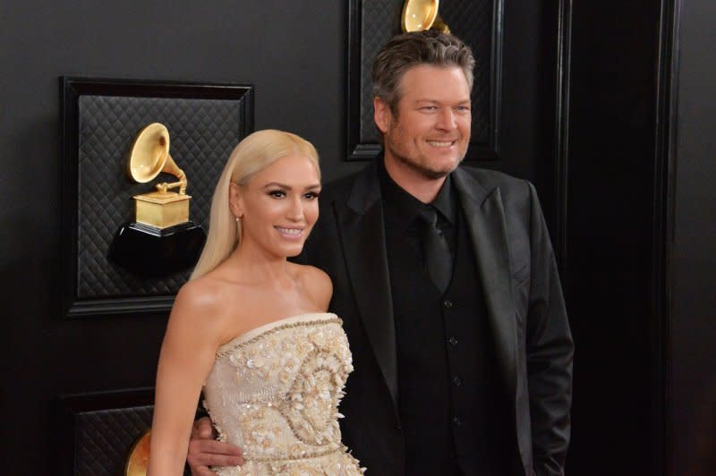 Gwen Stefani (L) and Blake Shelton attend the Grammy Awards in 2020. File Photo by Jim Ruymen/UPI