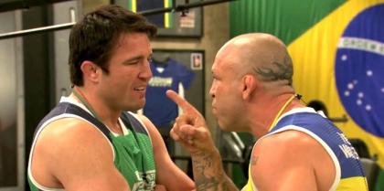 Chael Sonnen (L) and Wanderlei Silva are each on temporary suspension by the Nevada Athletic Commission because of drug test issues.