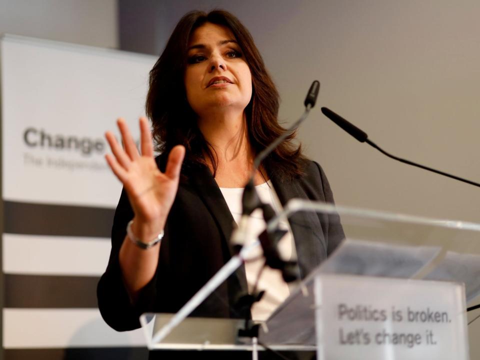 Remain parties securing “one more vote” than the combined forces of Ukip and Nigel Farage’s Brexit Party would represent “success” in the European elections, the interim leader of Change UK Heidi Allen has said.Ms Allen told The Independent that she “sweats” over the worry that the new party is splitting the Remain vote in the May 23 elections to the European Parliament.But she said she was convinced that Change UK was playing its role to ensure that as many opponents of Brexit turn out as possible to vote on Thursday, including those who reject the Liberal Democrats because of their history of coalition with Conservatives.Proposals for a joint Remain ticket for the Euro-elections came to nothing, with Change blaming electoral rules and Lib Dems suggesting that the new party – formed by 11 defecting Labour and Tory MPs in February – had failed to co-operate.While Sir Vince Cable’s party has since surged to top both Conservatives and Labour in some polls, Change is struggling to top 5 per cent in the Euro-election running.Despite the poor numbers, Ms Allen insisted that “the die isn’t cast”.While accepting the party had no prospect of taking seats around the country, she said it still had “an extremely good chance” of winning MEPs in the South-East region and London, where broadcaster Gavin Esler is standing.She admitted the spectre of the split vote haunts her, despite the unusual voting system used in Euro-elections in mainland Britain, which gives smaller parties a better chance of representation.“I'll be honest, I sweat about this a lot, I think about this an awful lot, with the polls,” she said.“Every day I’m glued to them, thinking `Am I splitting the remain vote?’“I came into politics to put the national interest first. That is the only thing I care about. I don't care if I lose my job, I don't care if a party is or isn't successful, I care about the national interest.”But she said he had met Remain supporters who would not vote Lib Dem because of their record in coalition.“It is about MEP seats, but it's also about what is the Remain vote versus Brexit,” she said.“If we can even in a modest way offer a home for some more Remain voters that otherwise might not come out to vote because they don't want to vote Green or Lib Dem, that is worthwhile and that's us putting our shoulder behind the wheel in terms of pushing that Remain vote.”Asked what result would represent a successful election for her, she replied: “Just one more vote (for Remain parties) than Brexit and Ukip put together - that would do for me. That would be success.”Change UK candidate Rachel Johnson was reported to have described the party as a “sinking ship” following criticisms of its logo, its name and its presentation.Ms Allen accepted: “There are absolutely things that have gone wrong. Some are just genuine mistakes, because - guess what? - we're all human and we make mistakes.“Some of them are a symptom of us running before we can walk. The big parties run on £13-£15 million a year. We have started from zero so it's not surprising that there have been errors.”But she insisted that some criticisms had been “blown out of all proportion”, dismissing jibes at the party’s four-bar logo as “not major”. And she denied suggestions that the party name had been chosen because its acronym ChUK was close to the first name of chief spokesman Chuka Umunna, describing it as “not at deliberate”.“Does any of this take away from the fact that we want to do things differently, that we want to break the mould and change the way Westminster operates?" she asked.“Do I think we will get seats up and down the country? No. But do I think we will have drawn a line in the sand in terms of enthusing the general public that it might be possible to have a different kind of party that operates differently. That’s for me the really exciting thing because that is what will live another day beyond these elections.”
