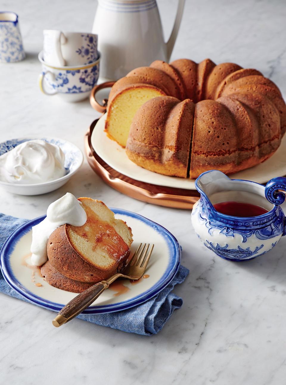 Yogurt Pound Cake with Pomegranate Syrup