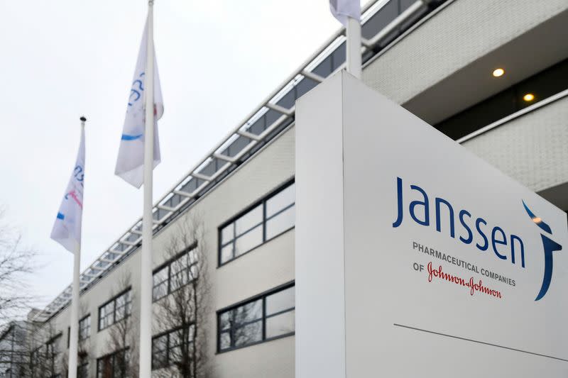 FILE PHOTO: Exterior of Johnson and Johnson's subsidiary Janssen Vaccines in Leiden