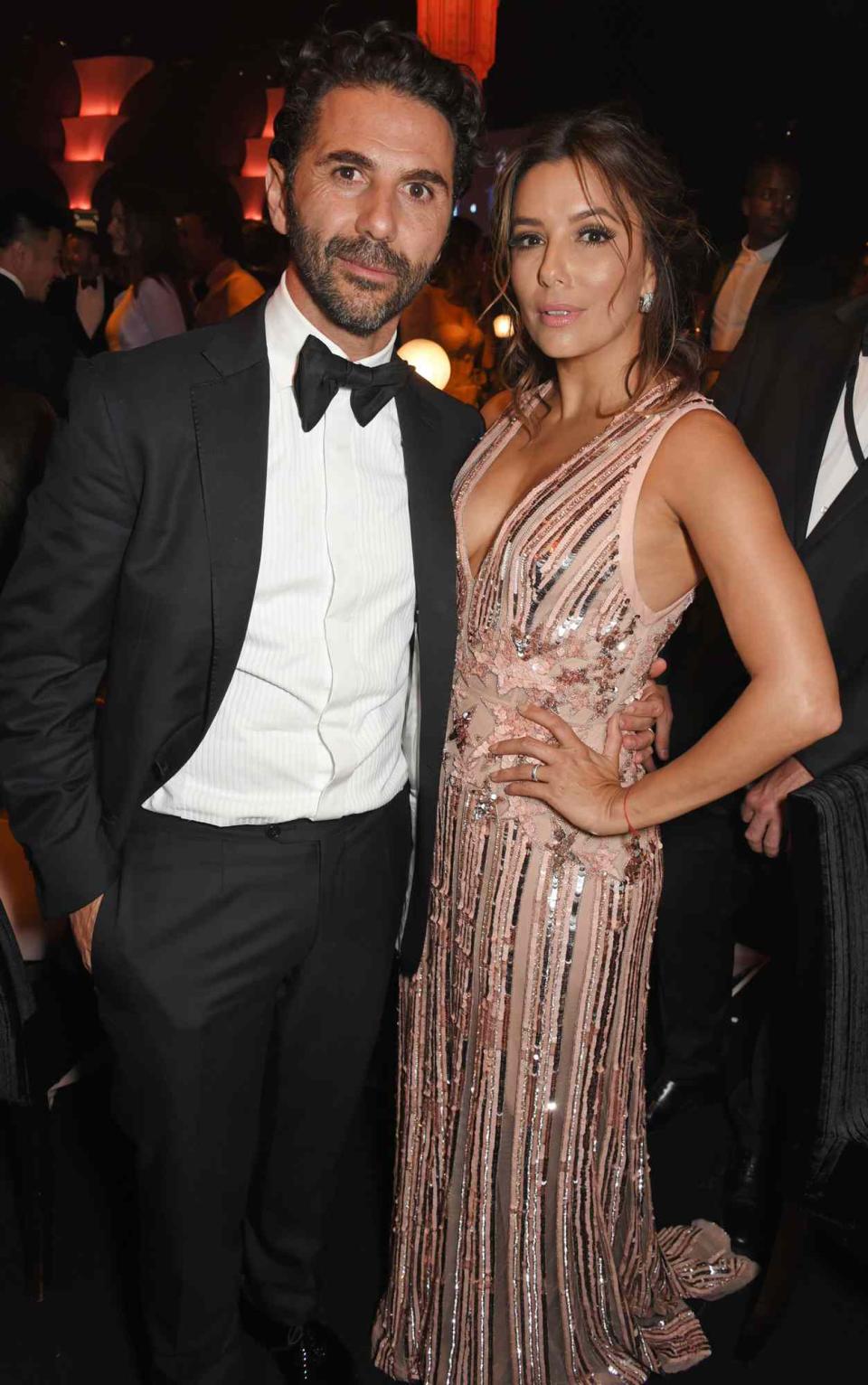 Jose 'Pepe' Antonio Baston (L) and Eva Longoria attend the amfAR Gala Cannes 2017 at Hotel du Cap-Eden-Roc on May 25, 2017 in Cap d'Antibes, France