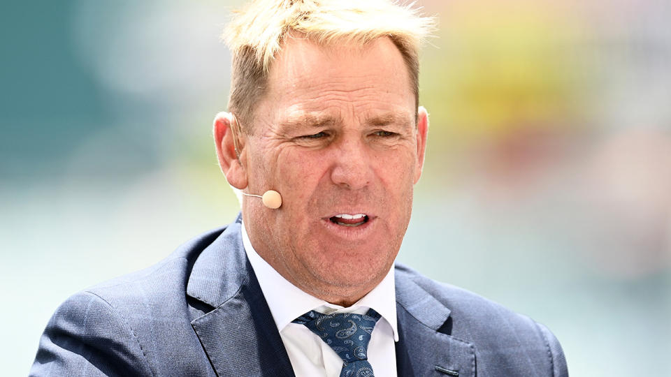 Shane Warne, pictured here during commentary duties in the Ashes.