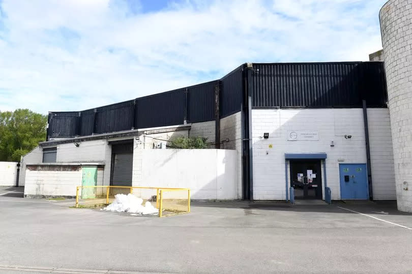 Grimsby Ice Rink's new entrance since 2017, with some discarded ice beside it