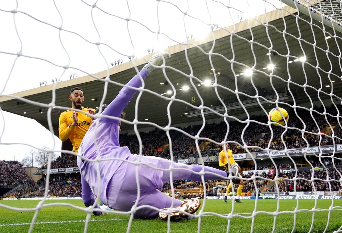 4 February 2023: Liverpool goalkeeper Alisson Becker fails to stop team-mate Joel Matip (not pictured) from scoring an own goal during the Premier League match at Molineux Stadium, Wolverhampton (PA)