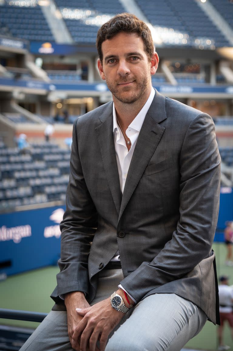 Del Potro, en el Arthur Ashe, durante la entrevista con LA NACION
