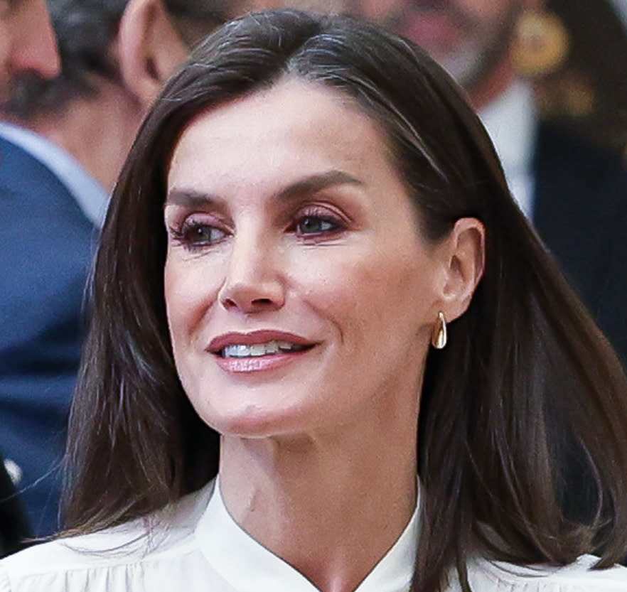  Queen Letizia at the Royal Palace in Madrid April 2024. 