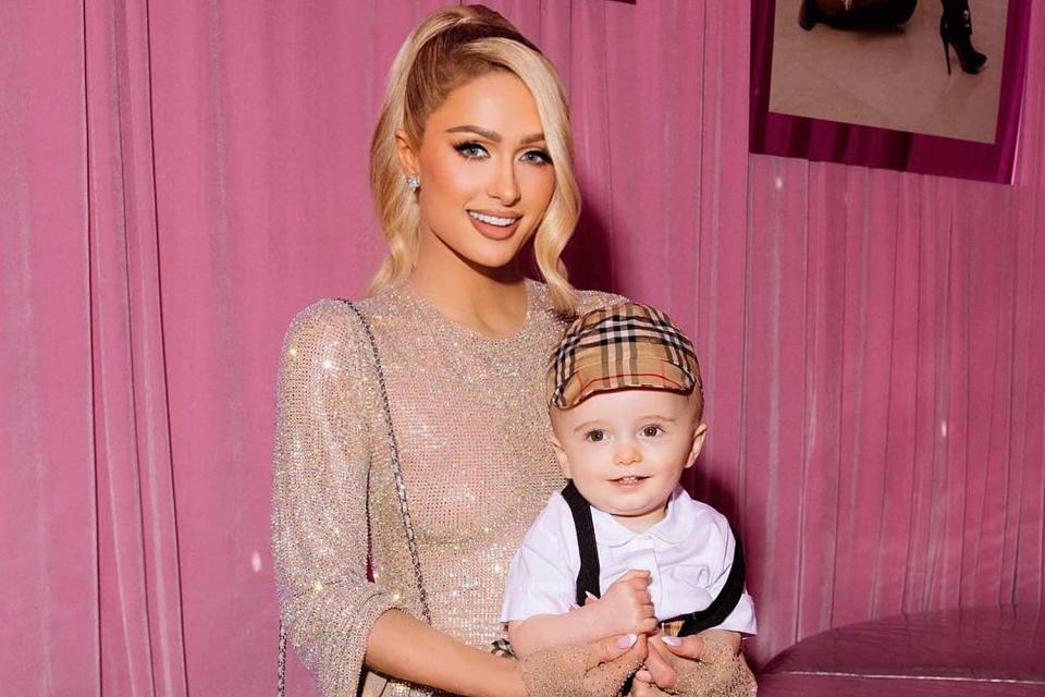 <p>Kevin Ostajewski</p> Paris Hilton and son Phoenix