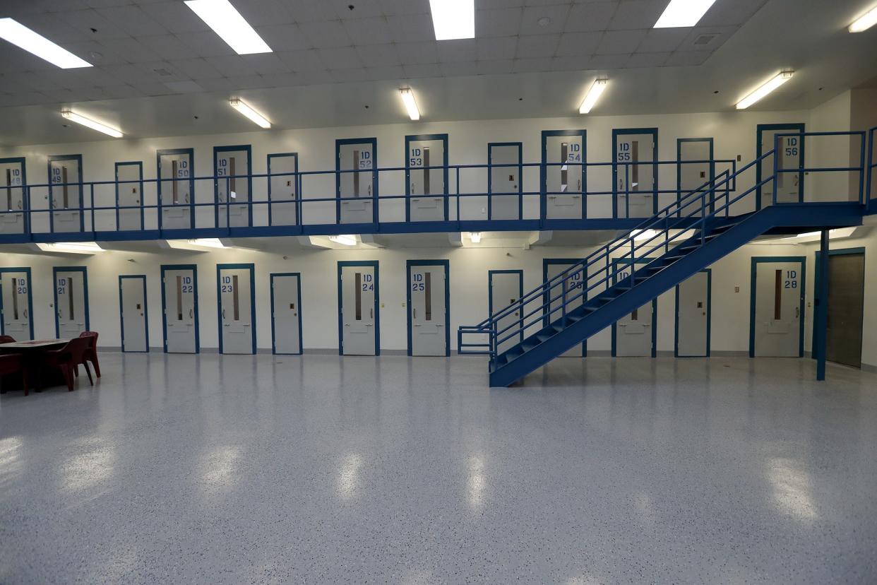 Each wing consists of 2 levels of cells in Unit ONe at the Chatham County Detention Center.