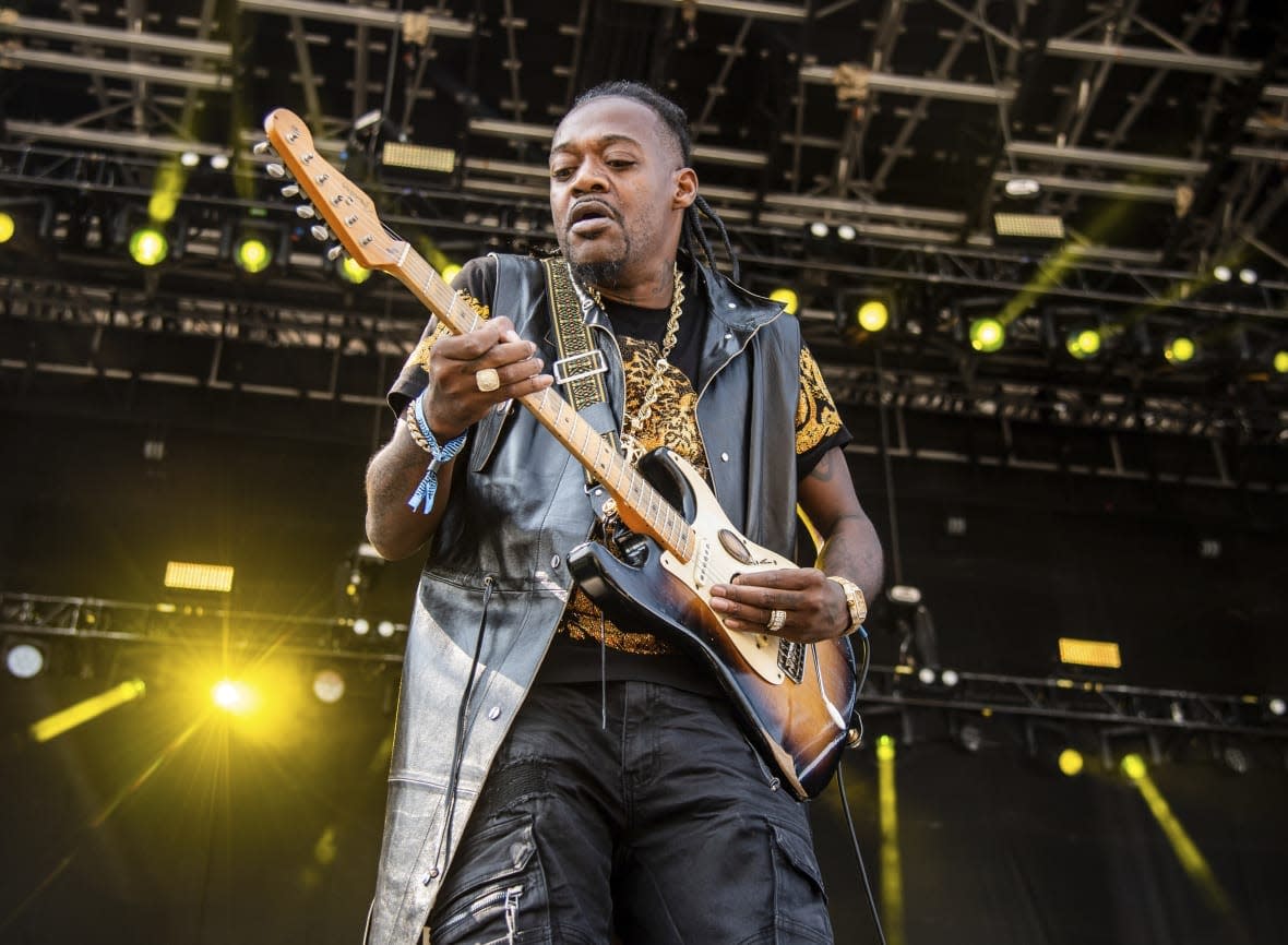 Eric Gales performs at the Bourbon and Beyond Music Festival on Sept. 16, 2022 in Louisville, Kentucky. The guitarist is nominated for three Blues Music Awards. (Photo by Amy Harris/Invision/AP, File)