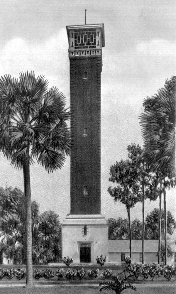 Hulley Tower, first constructed on the campus of Stetson University in 1934, was dismantled in 2005. It will be rebuilt with a 52-bell carillon as part of a new strategic plan.