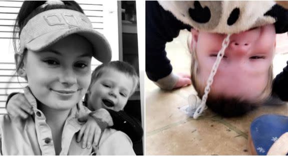 Photo of Natasha Scott and her son in the last photos before his body was found in a dam on their remote Queensland property. 