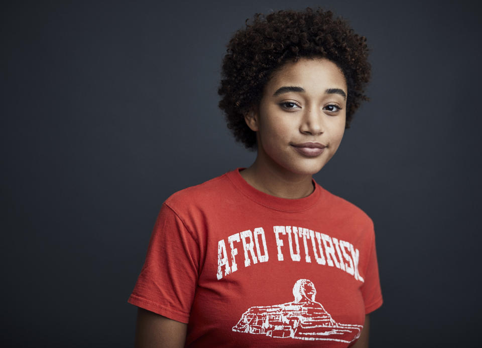 This Sept. 28, 2018 photo shows Amandla Stenberg during a portrait session in New York to promote her film, "The Hate U Give." (Photo by Matt Licari/Invision/AP)