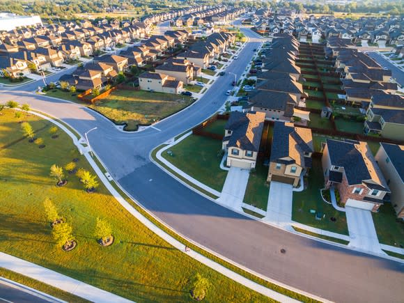 Overhead shot of housing community