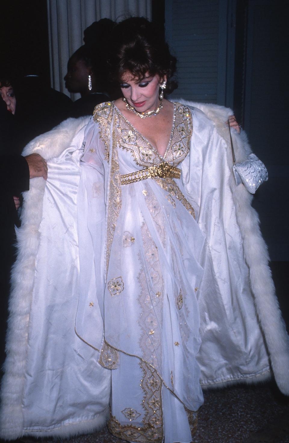 Italian actress Gina Lollobrigida at the Met Gala in 1988.