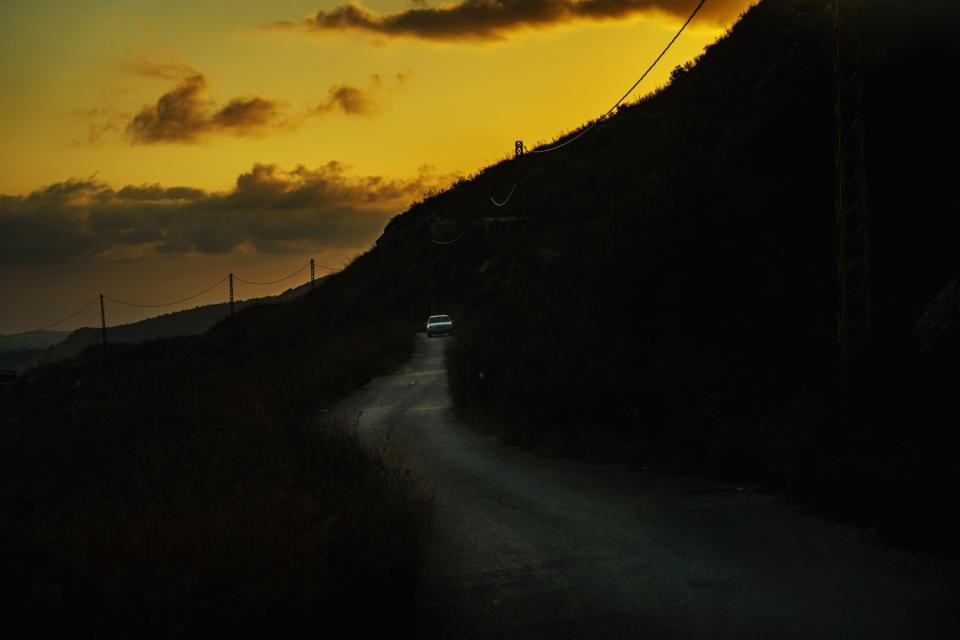 A road alongside the Bisri Valley, Lebanon.