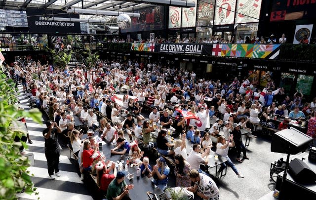 Fans watch Australia v England