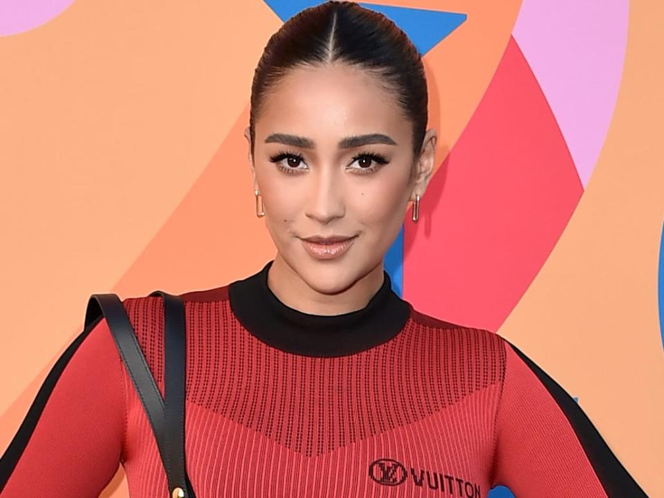 Shay Mitchell arrives at Louis Vuitton's 200 Trunks, 200 Visionaries: The Exhibition, Thursday, July 28, 2022, at Louis Vuitton in Beverly Hills, Calif.