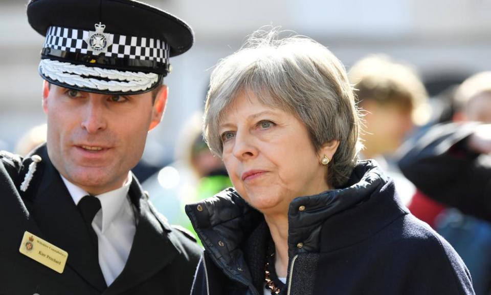 Theresa May visiting Salisbury where fSergei Skripal and his daughter Yulia were poisoned with a nerve agent.