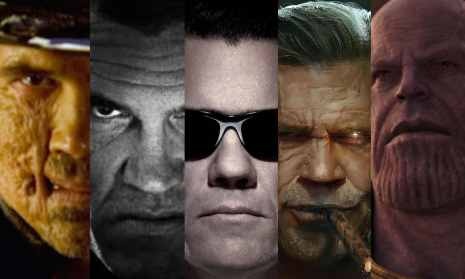 <p>Josh Brolin has five comic book roles under his belt. In the past he has played Jonah Hex, Dwight McCarthy in <em>Sin City: A Dame to Kill For</em> and a young Agent K in <em>Men In Black 3</em>. His Marvel villain Thanos will be taking centrestage in the upcoming<em> Avengers: Infinity War</em> and he’ll also be making his debut as Cable in <em>Deadpool 2</em>. </p>