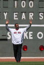 BOSTON, MA - APRIL 20: Former Boston Red Sox player Jim Rice enters the field during 100 Years of Fenway Park activities before a game between the Boston Red Sox and the New York Yankees at Fenway Park April 20, 2012 in Boston, Massachusetts. (Photo by Jim Rogash/Getty Images)