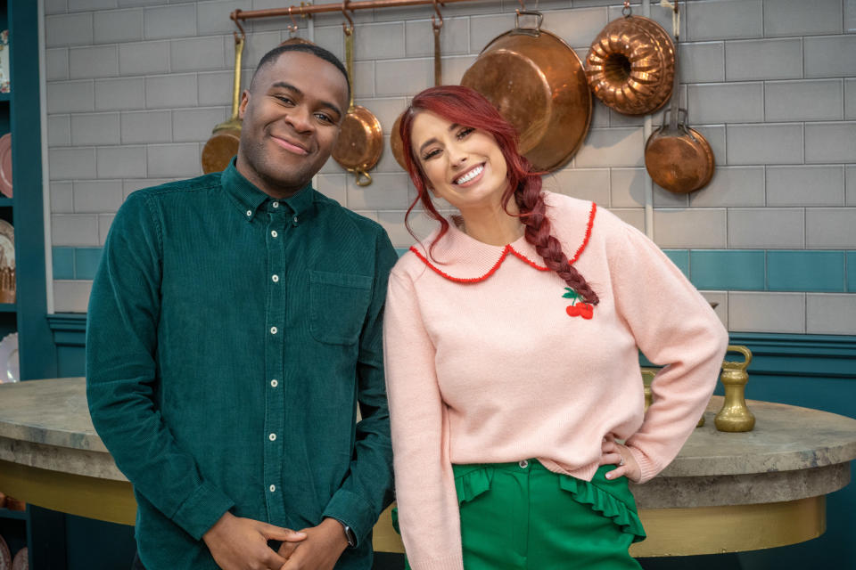 Liam Charles is joined by new co-host Stacey Solomon. (Channel 4)