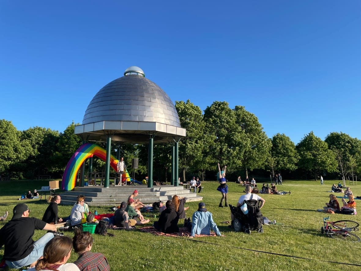 Several Pride events have been held in recent weeks, including a picnic at Bayfront Park on June 18. Pride Hamilton's main event runs July 8 and 9 at the Convention Centre. (Eva Salinas/CBC - image credit)