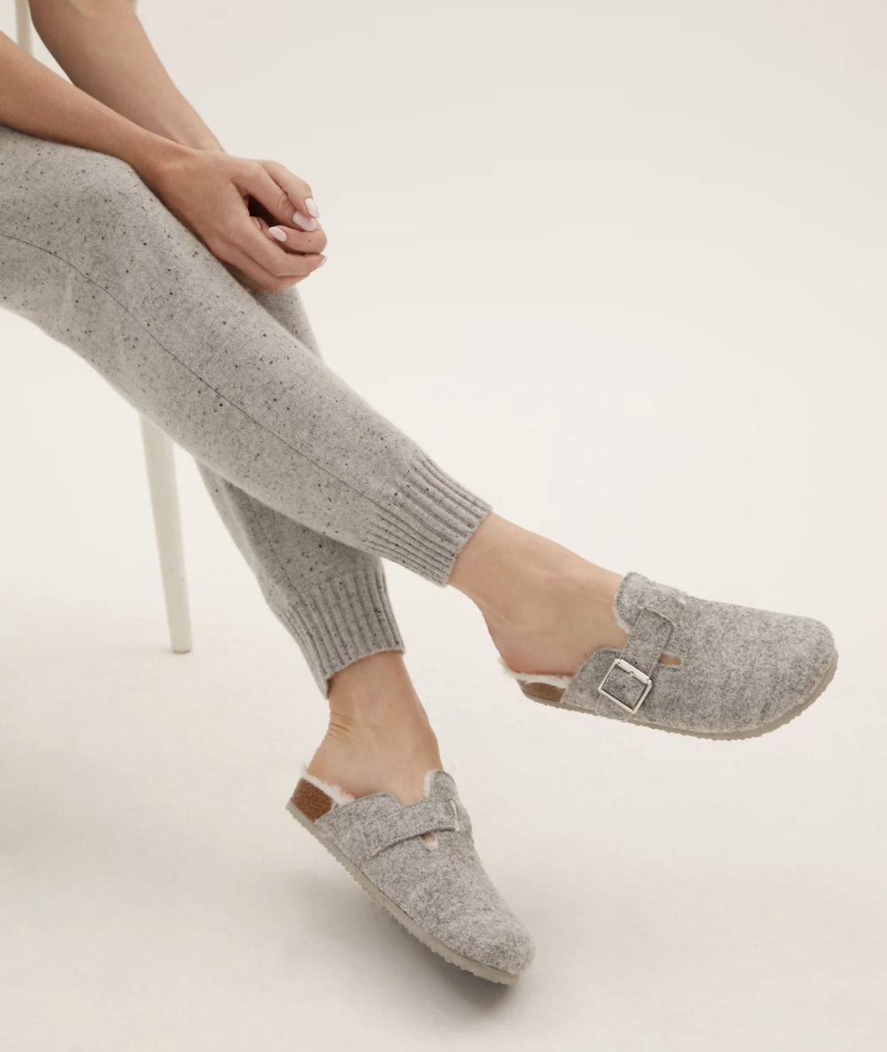 The comfy slippers come in grey, tan and pink. (Marks and Spencer) 