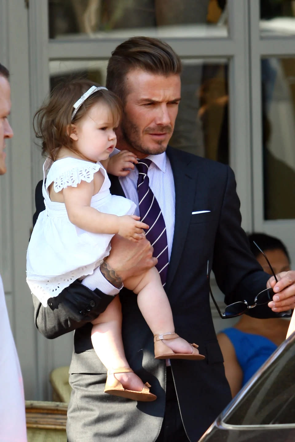 David Beckham mit Harper Beckham 2012 in London. (Getty Images)