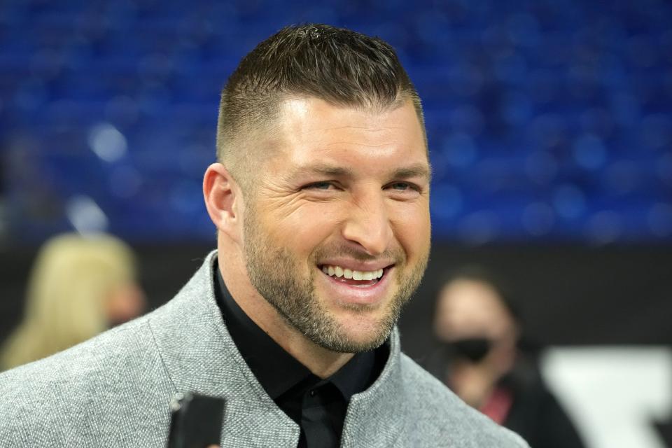 Jan 10, 2022; Indianapolis, IN, USA; Tim Tebow attends the 2022 CFP college football national championship game at Lucas Oil Stadium. Mandatory Credit: Kirby Lee-USA TODAY Sports