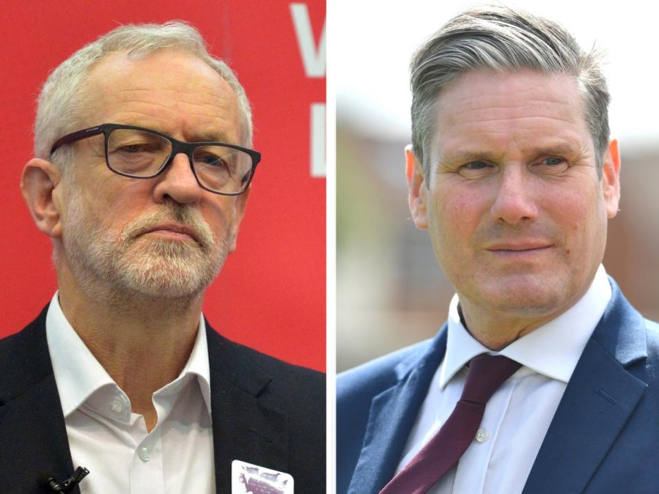 Jeremy Corbyn has been blocked from standing by Keir Starmer (PA)