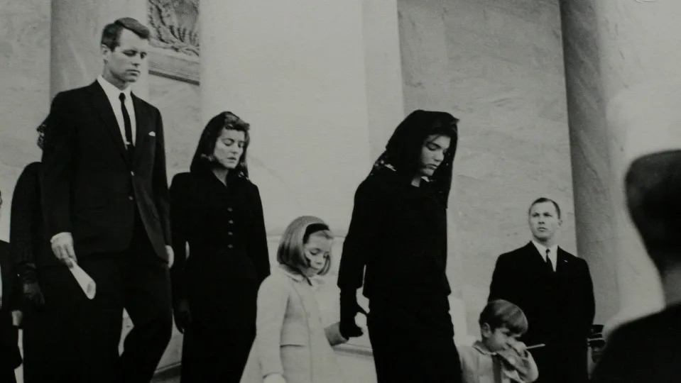 Jackie Kennedy and children at JFK funeral